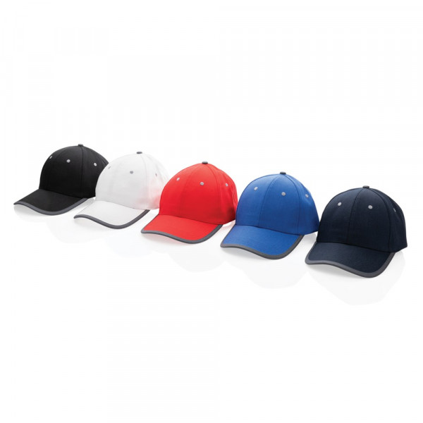 Impact AWARE ™ 6 panel 280gr recycled katoen cap met bies