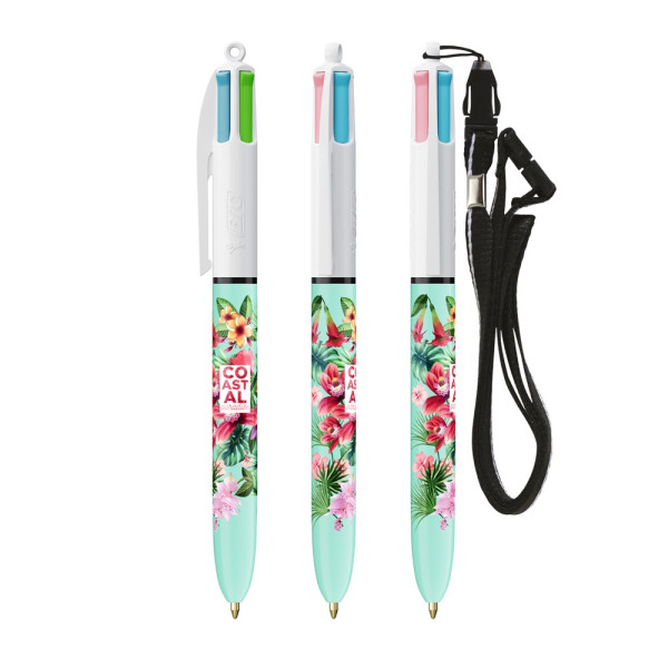 BIC® 4 Colours Fashion balpen + Lanyard